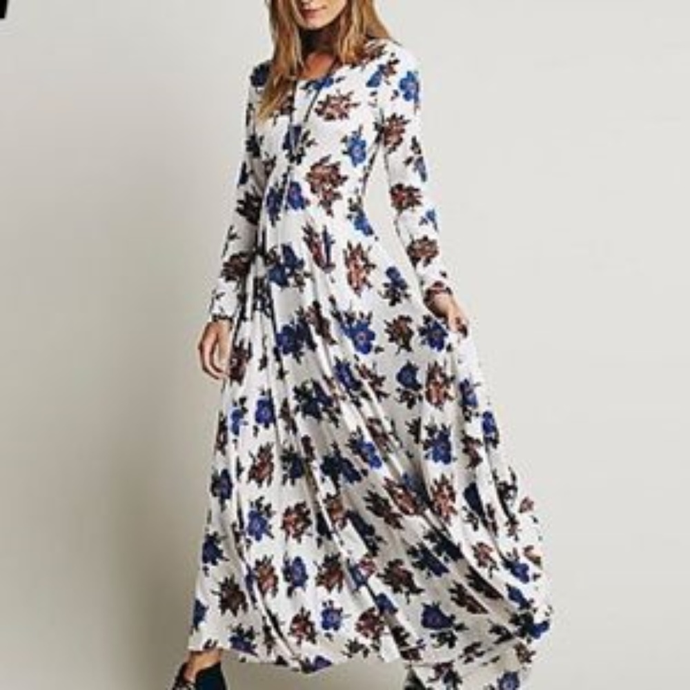 Free People Long Sleeve Floral Dress